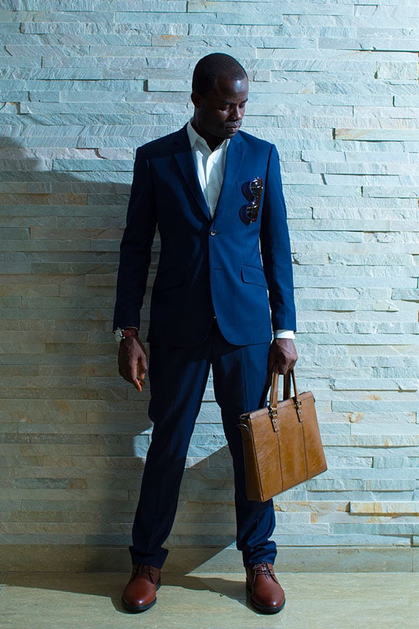 tailor-made men's blue suit