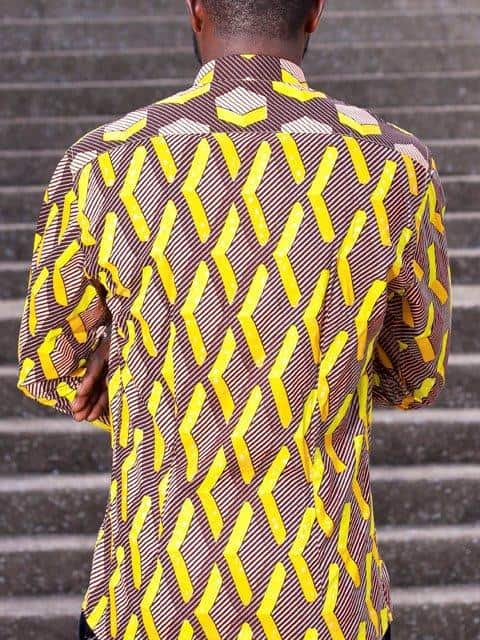 African print tailored shirt by Ghanaian tailor Adjei Anang